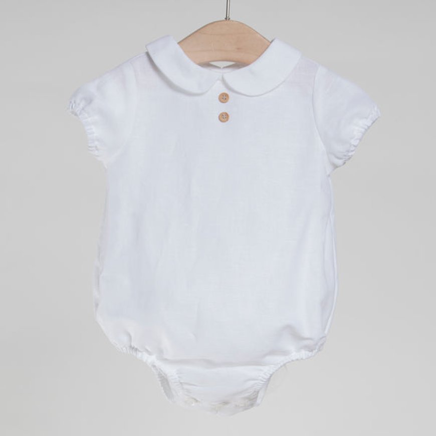 short sleeves white peter pan collar bodysuit